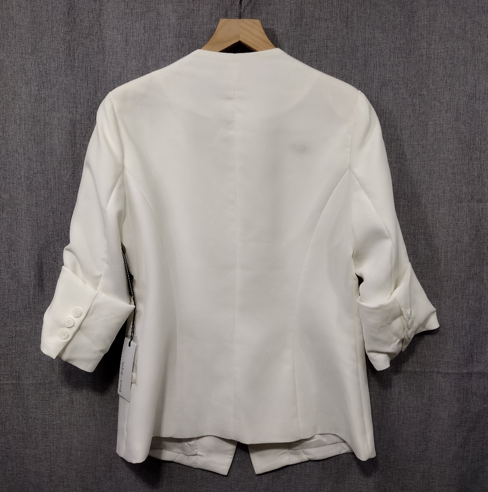 NWT Bishop & Young Blazer Women's M White Office Career Business Casual Retro - Picture 5 of 12